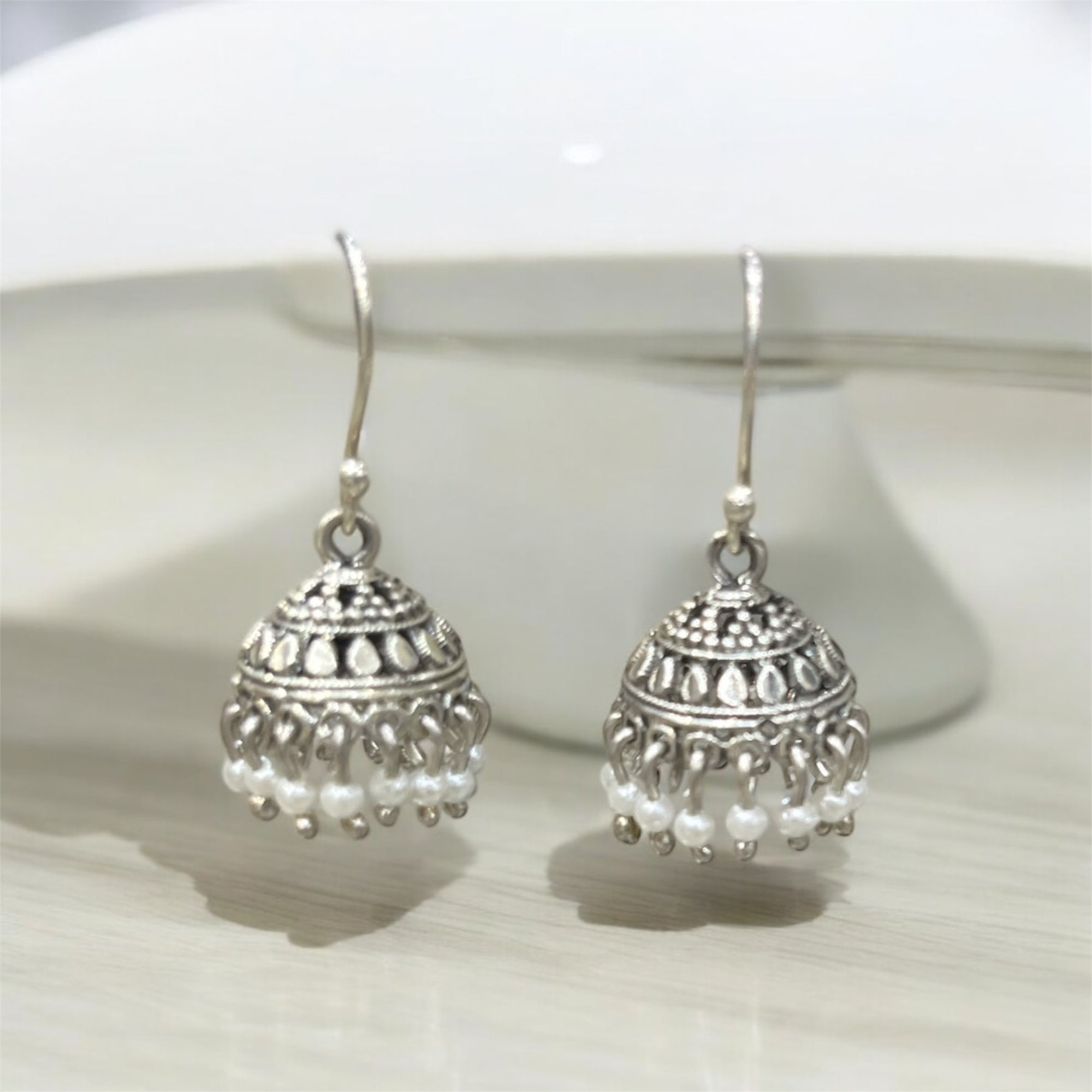 "PEARL DOME EARRINGS"