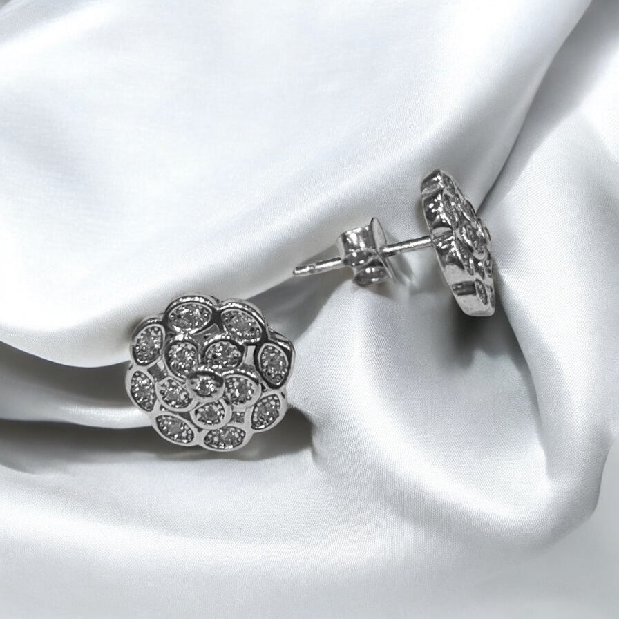 “CRYSTAL CAMELLIA EARRINGS"