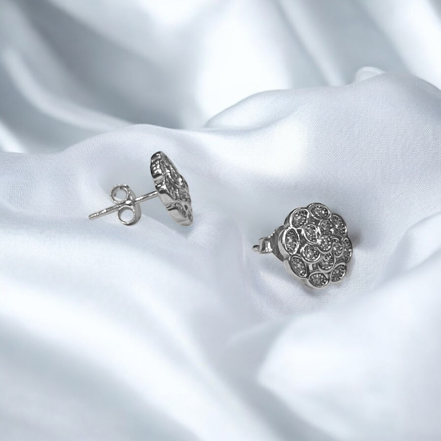 “CRYSTAL CAMELLIA EARRINGS"
