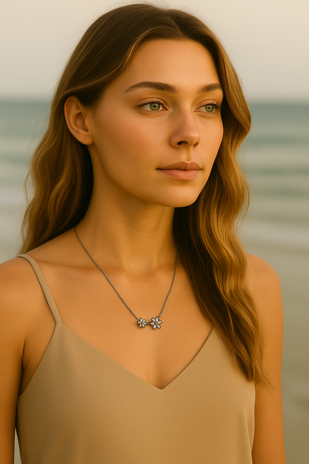 “NOIR FLEUR NECKLACE “