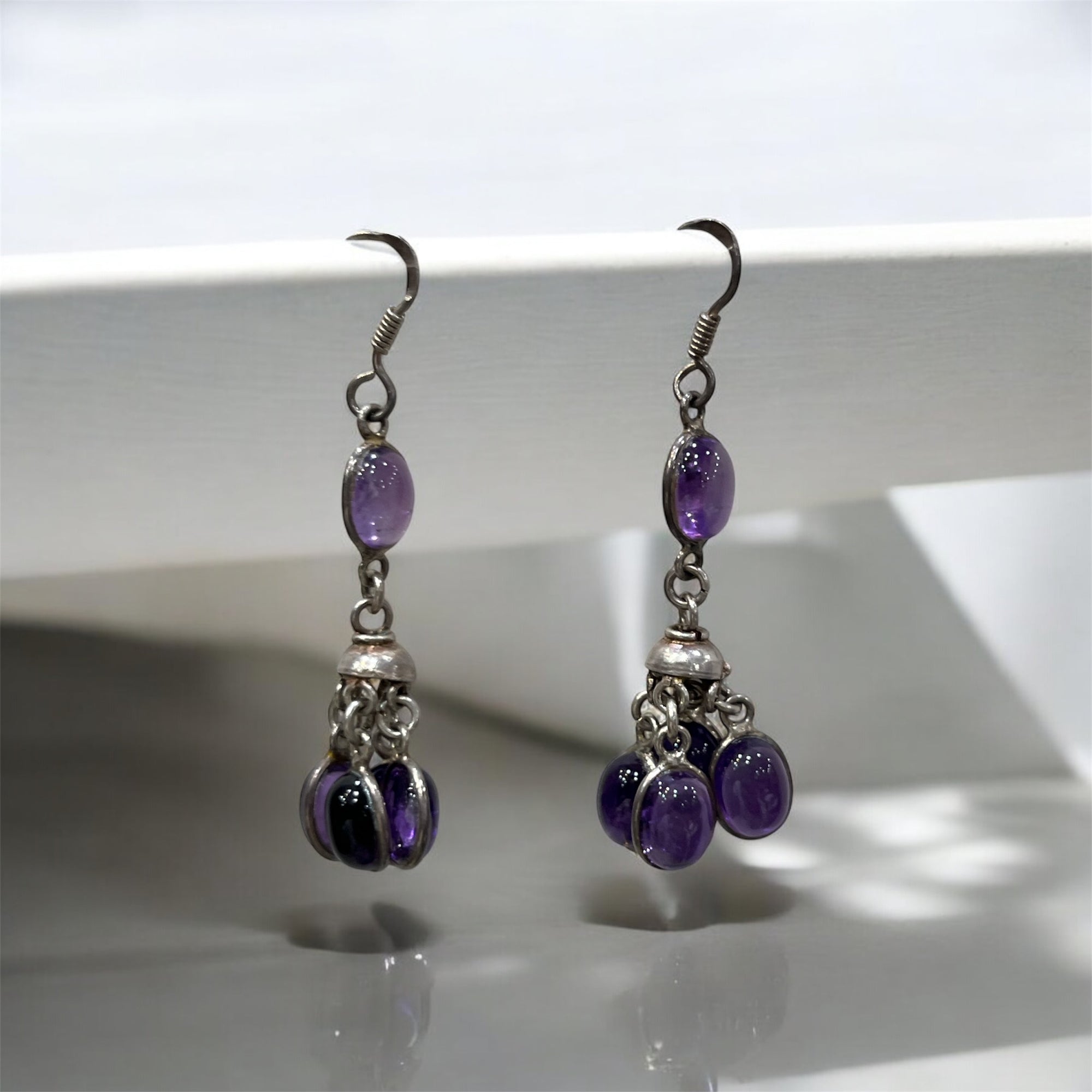 "PURPLE GEMSTONE EARINGS"
