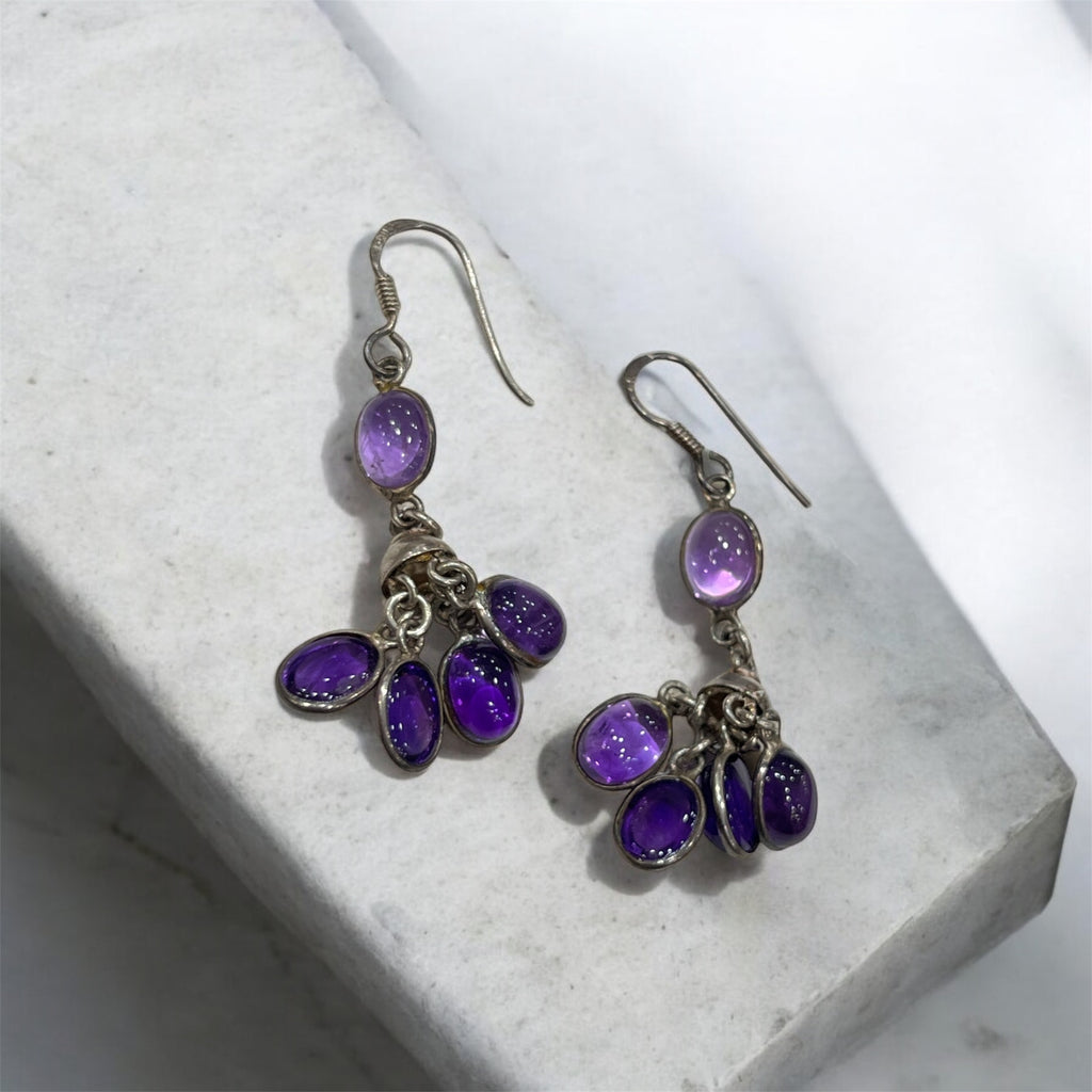 "PURPLE GEMSTONE EARINGS"