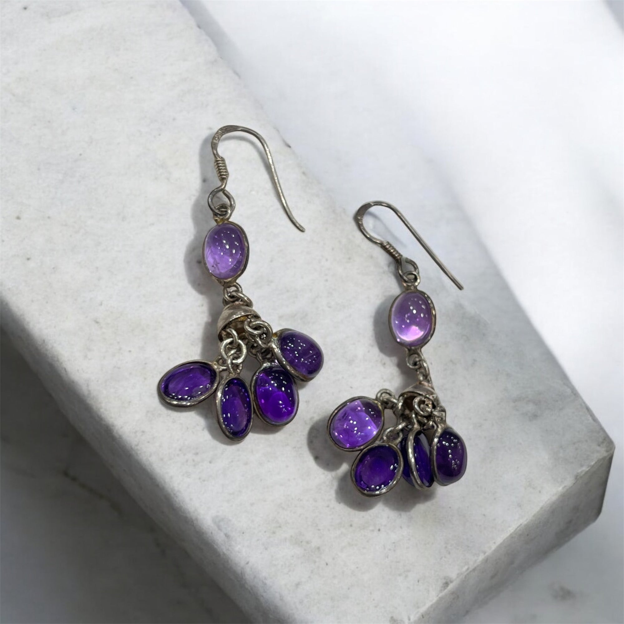"PURPLE GEMSTONE EARINGS"