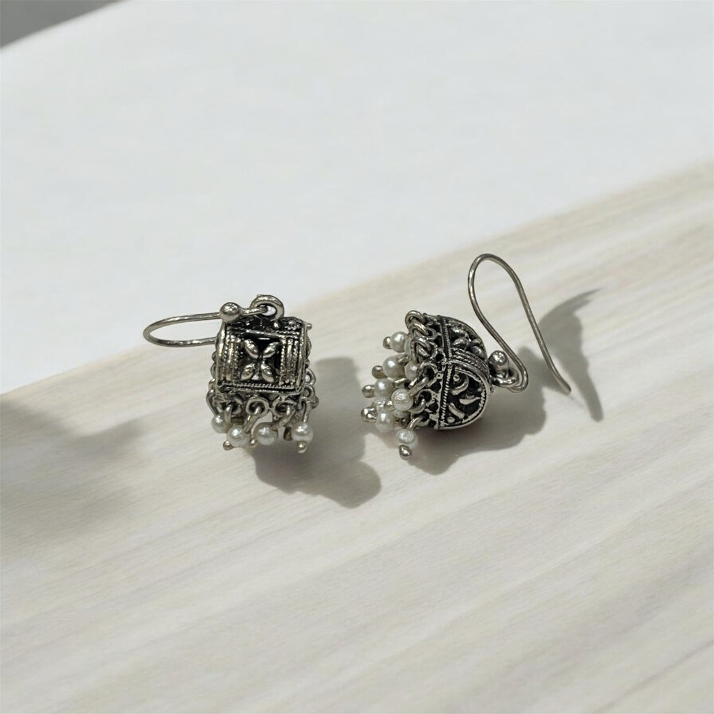 "PEARL CASCADE EARRINGS"